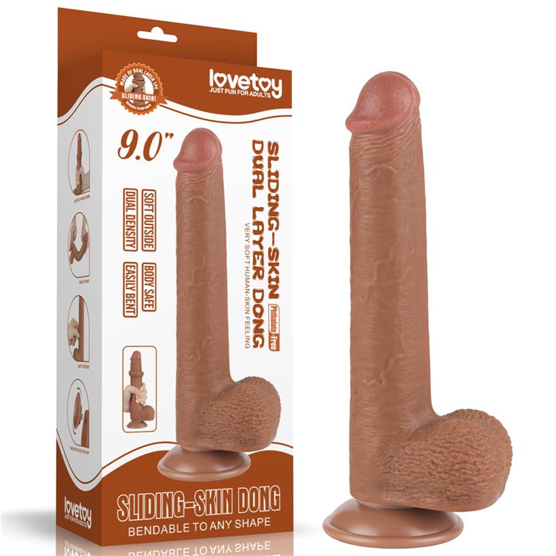 Dildo Sliding Skin 9 Marron