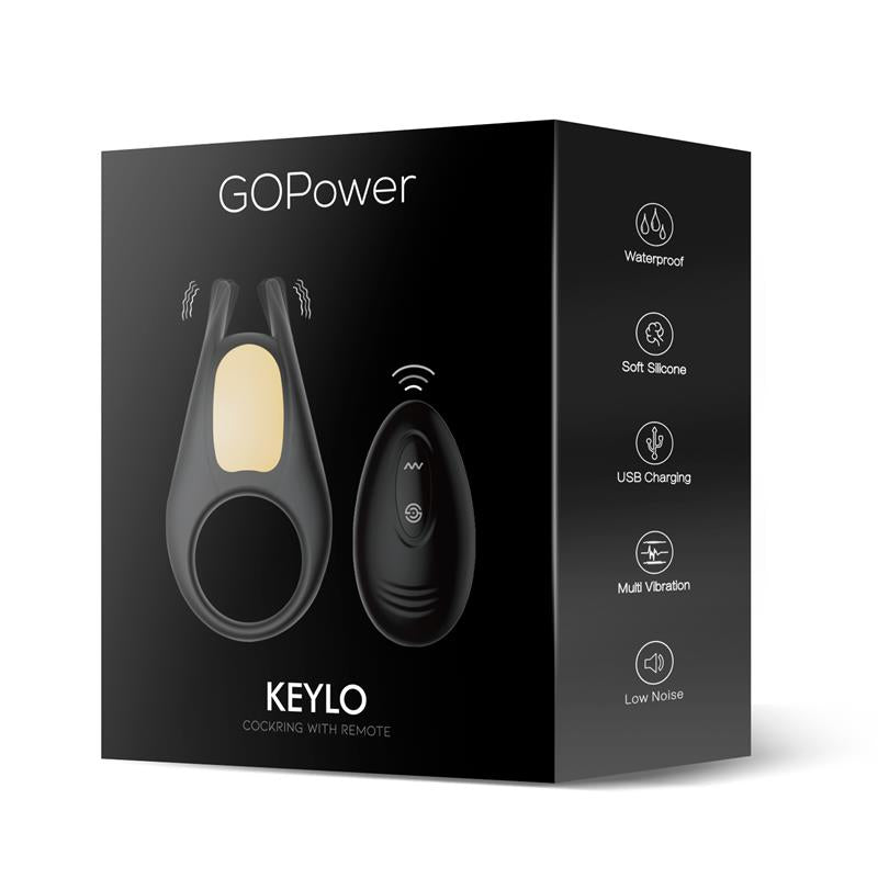 Keylo Anillo para el Pene con Control Remoto y Luces Led USB Silicona