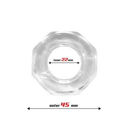 Anillo para el Pene Super Flexible Poligonal 22 cm Transparente