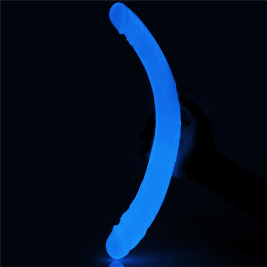 Dildo Doble Lumino 145 Luz Azul