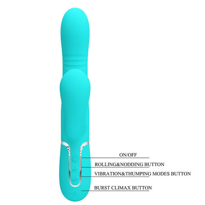 Mariana Vibrador 4 en 1 Silicona Turquesa