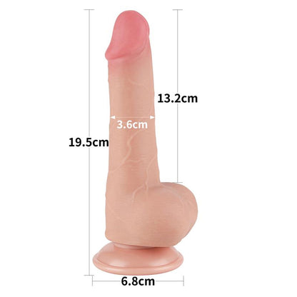 Dildo Dual Layer Piel Deslizante Retractil 75